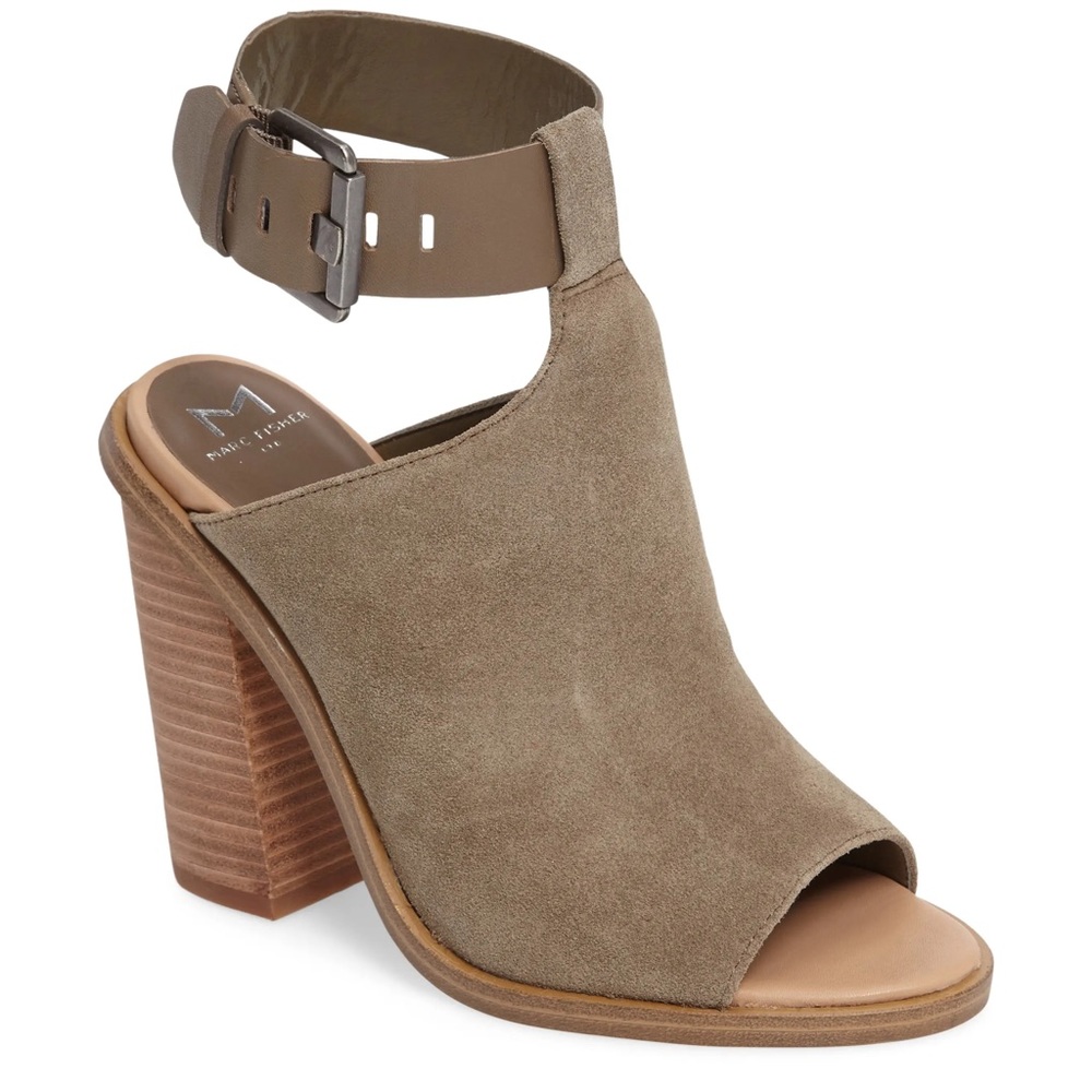 Marc Fisher Ml Vashi Ankle Strap Block Heels Taupe - image 1